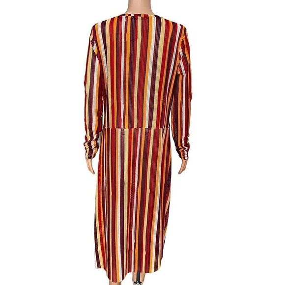 Zara Striped Retro Mesh Maxi Dress Multicolor Size L NWOT - Picture 5 of 10
